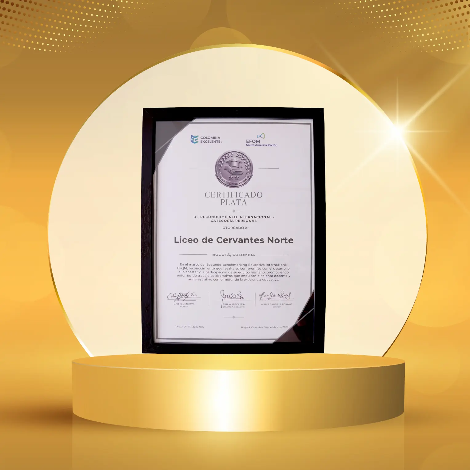 Certificado Plata Categoría Personas - Liceo de Cervantes Norte